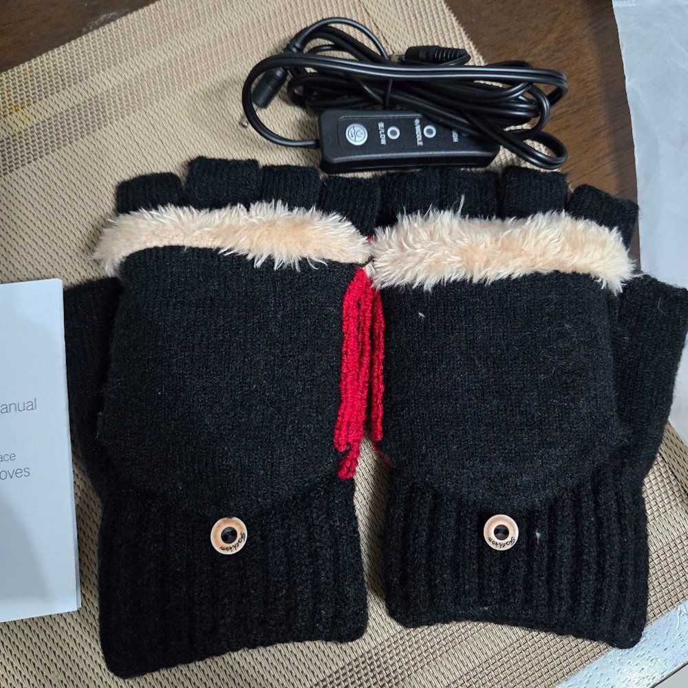 Heatable gloves USB charged $2/15